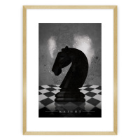 Dekoria Plakát Chess III, 30 x 40 cm, Ramka: Złota