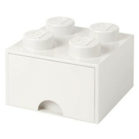 LEGO® úložný box 4 - se zásuvkou bílá 250 x 250 x 180 mm