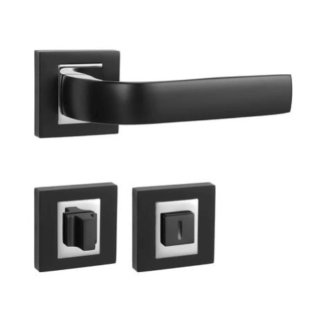 Klika Naturel Cynthia WC knoflík černá matná / chrom lesklý CYNTHIAHRBSWC