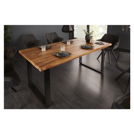 Estila Industriální designový hnědý jídelní stolek Steele Craft z masivního dřeva 180cm