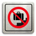 Accept Piktogram "zákaz vstupu se zavazadlem II" (80 × 80 mm) (stříbrná tabulka - barevný tisk)