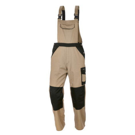 PARKSIDE® Pánské pracovní kalhoty s laclem (54, béžová/černá)
