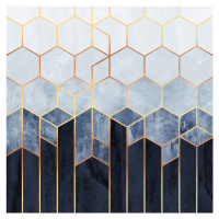 Ilustrace Soft Blue Hexagons, Elisabeth Fredriksson, 40x40 cm