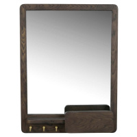 Nástěnné zrcadlo s poličkou s dřevěným rámem 45x60 cm Inverness - Rowico