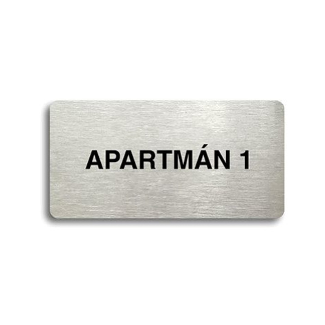 Accept Piktogram "APARTMÁN 1" (160 × 80 mm) (stříbrná tabulka - černý tisk bez rámečku)