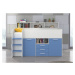ArtCross Dětská vyvýšená postel NEO | levá barevné provedení: bílá / fialová