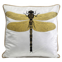 KARE Design Dekorativní polštář Glitter Dragonfly - bílý, 40x40cm