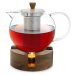 Klarstein Sencha, designová čajová konvice, 1,3 l, ohřívač Oolong ze dřeva, vkládací sítko