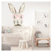 DEKORACJAN Samolepka na zeď - králík v brýlích Velikost: XL, Barva doplňku: meruňková