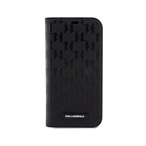 Karl Lagerfeld Saffiano Monogram Book Pouzdro pro iPhone 12/12 Pro Black