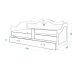 AJK - meble AJK meble Dětská postel s úložným šuplíkem a zábranou Lili 80x180 cm + rošt ZDARMA