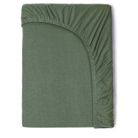 Dětské zelené bavlněné elastické prostěradlo Good Morning, 70 x 140/150 cm