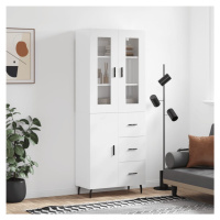 vidaXL Skříň highboard lesklá bílá 69,5 x 34 x 180 cm kompozitní dřevo