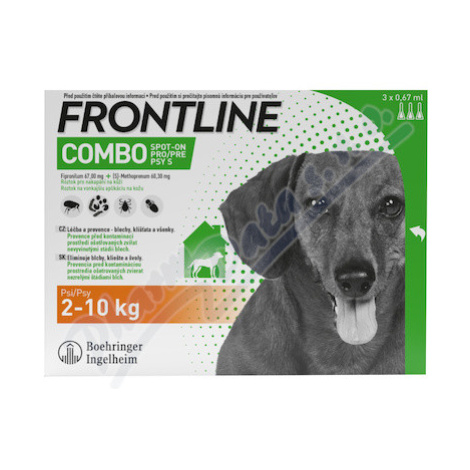 Frontline Combo Spot on Dog 2-10kg pipeta 3x0.67ml