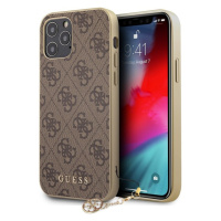 Pouzdro Guess 4G Charms iPhone 12/12 Pro hnědé Hnědá