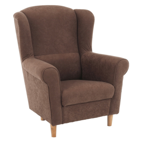 Křeslo ušák, látka hnědá, CHARLOT Tempo Kondela