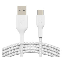 Belkin BOOST Charge Braided USB-C/USB-A odolný kabel, 1m, bílý