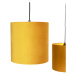 Závěsná lampa se 3 sametovými odstíny žluté se zlatou - Cava