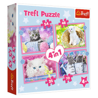 TREFL - Puzzle 4v1 - Zábavné kočky
