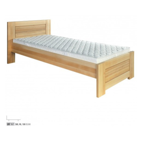 Drewmax Jednolůžková postel - masiv LK161 | 100 cm buk Moření: Wenge