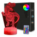 Lampka noční Dinosaurus T-rex 3D Led Usb/bat Dálkové Ovládání