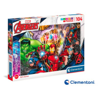 Clementoni - Puzzle 104 Brilliant, Marvel, Clementoni, W023671