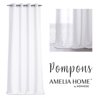 Záclona AmeliaHome Pompons II bílá