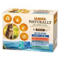 IAMS Naturally pro dospělé kočky s masem z mořských ryb v omáčce 12 × 85 g