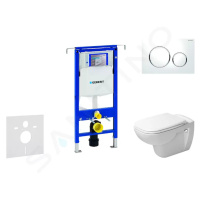 Geberit 111.355.00.5 NH4 - Modul pro závěsné WC s tlačítkem Sigma20, bílá/lesklý chrom + Duravit