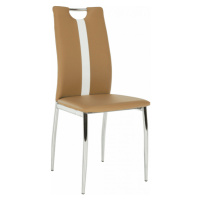 Tempo Kondela Židle SIGNA - béžová / bílá ekokůže + kupón KONDELA10 na okamžitou slevu 3% (kupón