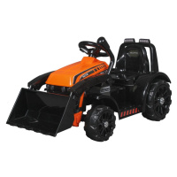 mamido  Dětský elektrický traktor s radlicí oranžový