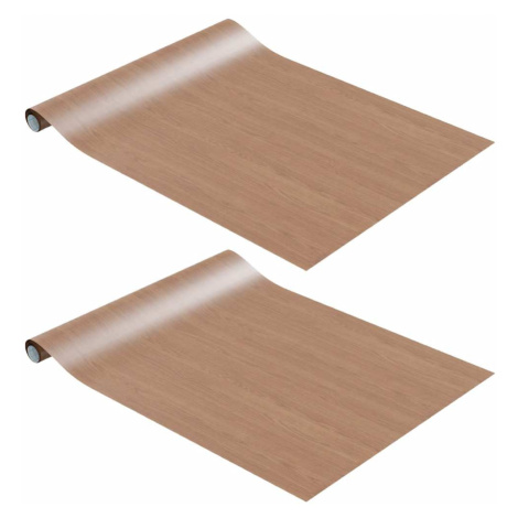 vidaXL Samolepící tapety na nábytek 2 ks světlý dub 500 x 90 cm PVC