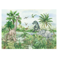 Dětská fototapeta Colourful Dino 252 x 182 cm, 4 díly