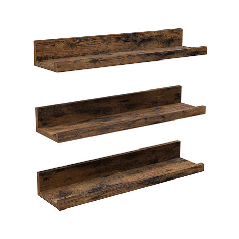 Songmics Vasagle Kamelia Sada 3 nástěnných polic 38 cm hnědá