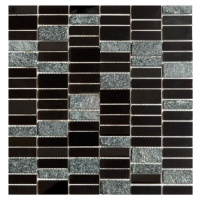 Nerezová mozaika Premium Mosaic Stone černá 30x30 cm mat / lesk MOS4815BK