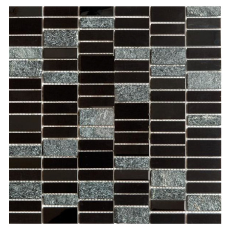 Nerezová mozaika Premium Mosaic Stone černá 30x30 cm mat / lesk MOS4815BK