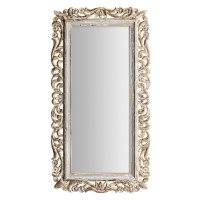 Estila Rustikálne obdĺžnikové nástenné zrkadlo Manilla s kovovým rámem bielo-hnědé barvy s vinta