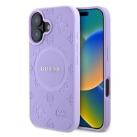 Guess Saffiano Peony Stamp MagSafe Zadní Kryt pro iPhone 16 Purple