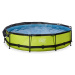Bazén se stříškou a filtrací Lime pool Exit Toys kruhový ocelová konstrukce 360*76 cm zelený od 