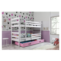 Dětská patrová postel ERYK 80x160 cm - bílá Růžová