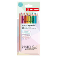 Akvarelové pastelky STABILOaquacolor Pastellove 12 ks sada