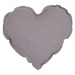 Cotton &amp; Sweets Mini lněný polštář srdce tmavě šedá 28 cm