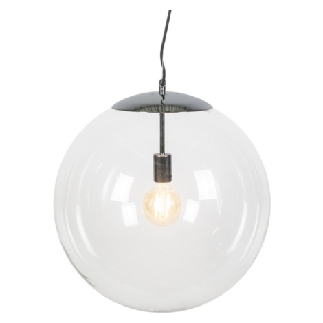 Skandinávská závěsná lampa chrom s čirým sklem - Ball 50 QAZQA