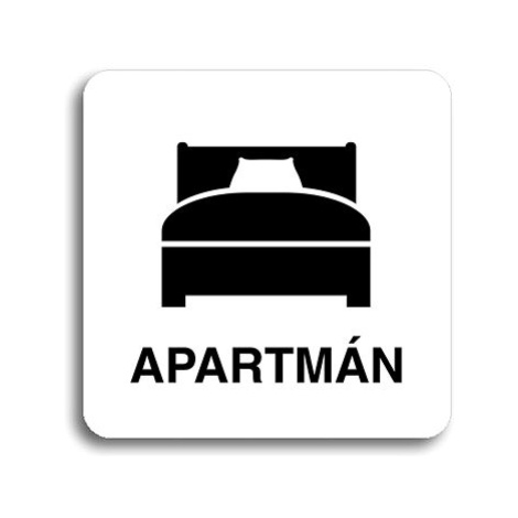 Accept Piktogram "apartmán III" (80 × 80 mm) (bílá tabulka - černý tisk bez rámečku)