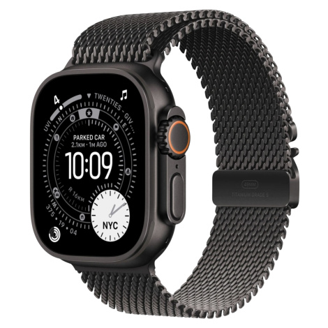 APPLE Watch Ultra 3 GPS + Cellular 49mm černý titan - černý titanový milánský tah - S