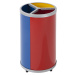 VAR Kruhová nádoba na tříděný odpad, objem 3 x 30 l, v x Ø 720 x 420 mm, žlutá, modrá, červená