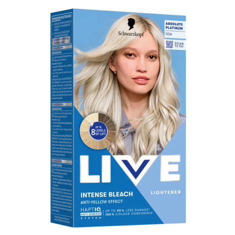 Schwarzkopf Barva na vlasy Live Intense Bleach 00A absolutní platinová
