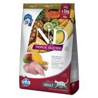 N&D Cat Tropical Selection s kuřecím - 5 kg (4 + 1 kg)