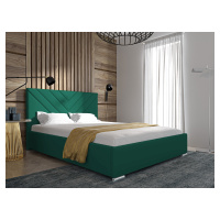 Eka Čalouněná postel MERKURY - Kronos 160x200 cm Barva látky: Smaragdová (19), Úložný prostor: S