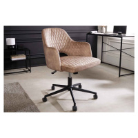 LuxD Designová kancelářská židle Laney šedo-béžový samet